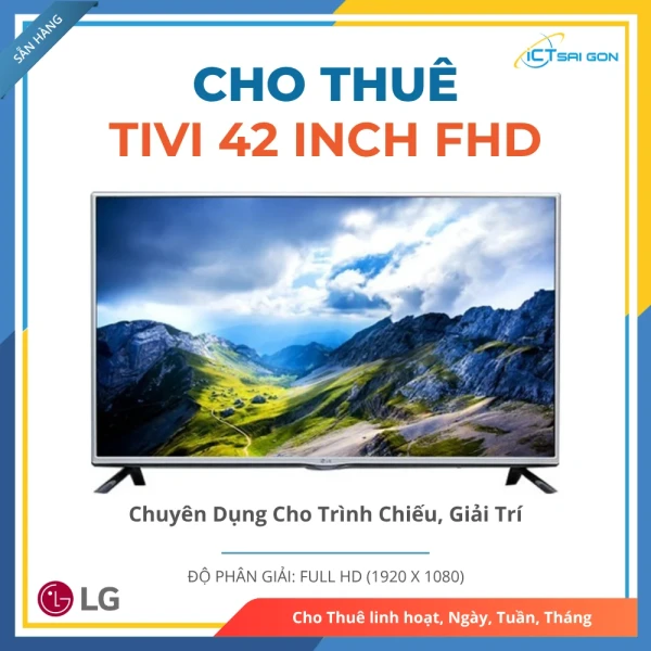 Cho Thuê Tivi 42 Inch FHD LG 42LF550T-TA Cho Trình Chiếu, Giải Trí