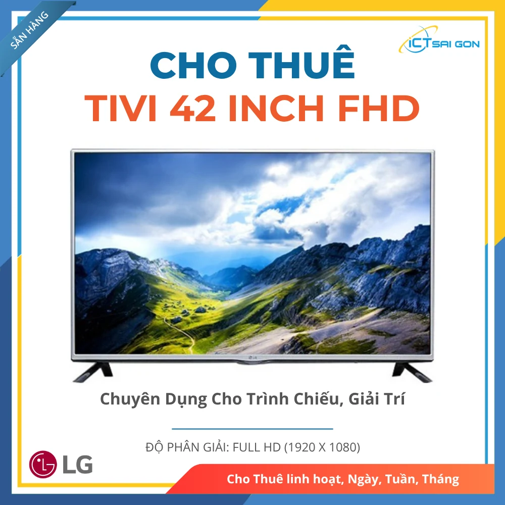 Cho Thuê Tivi 42 Inch FHD LG 42LF550T-TA Cho Trình Chiếu, Giải Trí