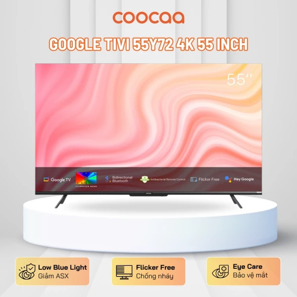 Google Tivi Coocaa 55Y72 4K 55 inch Chính Hãng - Giá Rẻ