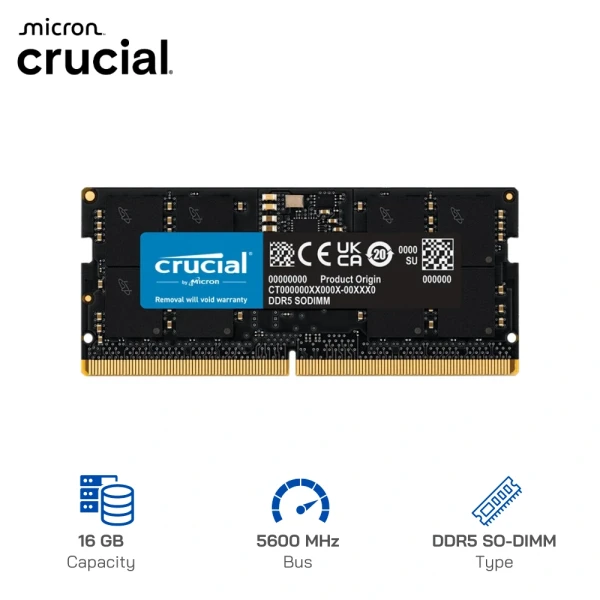 RAM Laptop Crucial 16GB DDR5 5600MHz (CT16G56C46S5)