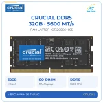 RAM Laptop Crucial 32GB DDR5-5600 SO-DIMM — CT32G56C46S5