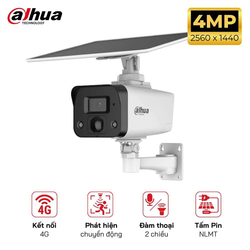 Camera IP 4G DAHUA DH-IPC-HFW2441DG-4G-SP-B-MAX 4MP Tích hợp Pin NLMT