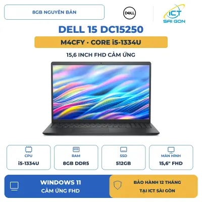 Laptop Dell 15 DC15250-5434BLK M4CFY Core i5-1334U, 15.6 FHD cảm ứng, Windows 11 Home