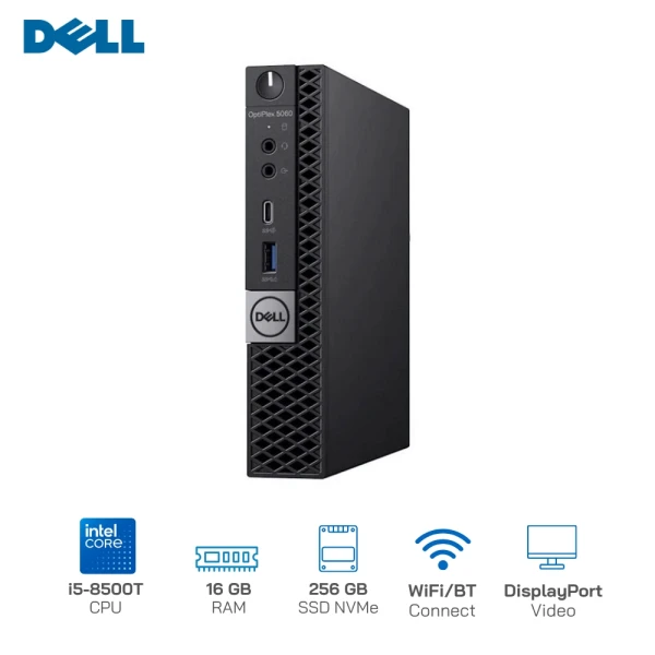 Mini PC DELL Optiplex 5060 Micro i5-8500T/ Ram16GB/ SSD 256GB NVMe, WiFi, Bluetooth