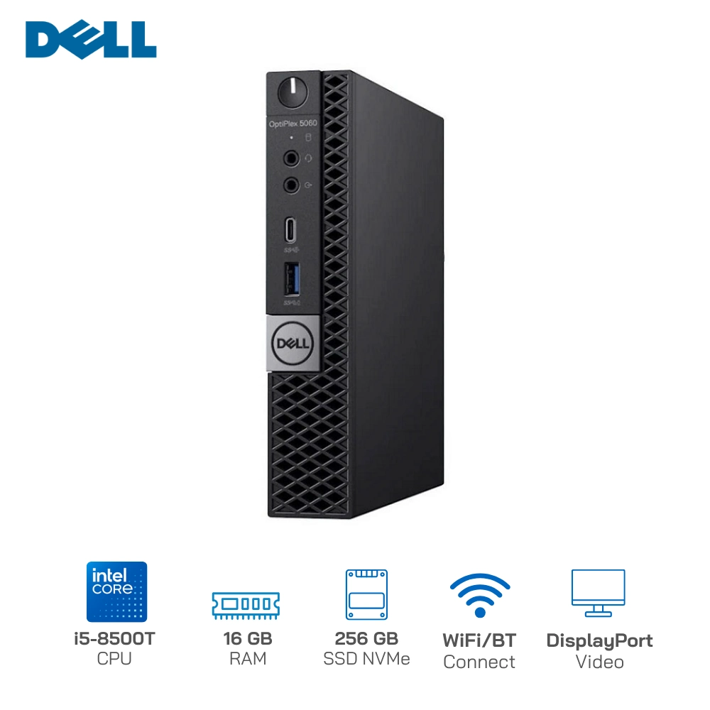 Mini PC DELL Optiplex 5060 Micro i5-8500T/ Ram16GB/ SSD 256GB NVMe, WiFi, Bluetooth