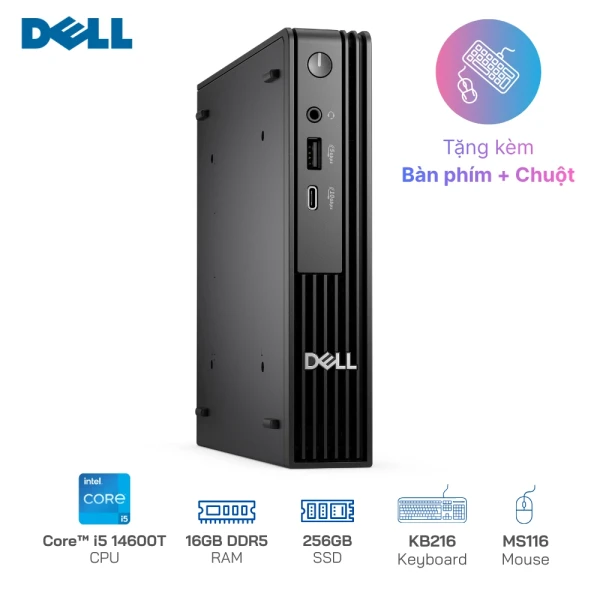 Dell Pro Micro QCM1250 i5 14600T | 16GB DDR5 | 256GB SSD | VESA mount | Xuất hình: HDMI/DisplayPort
