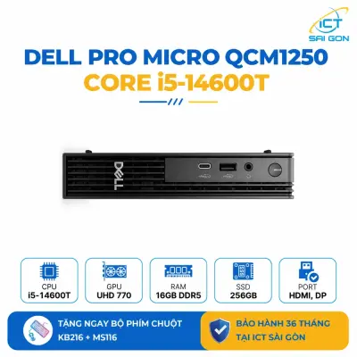 Dell Pro Micro QCM1250 – Core i5-14600T / Core Ultra 5 235T, RAM 16GB, SSD 256GB/512GB