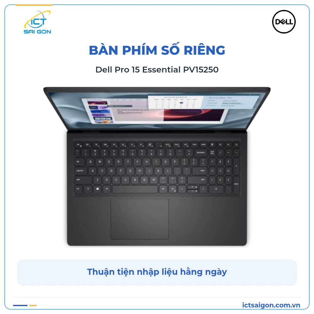 Laptop Dell Pro 15 Essential PV15250 Core i5-1334U, RAM DDR5, SSD 512GB, 15.6 inch FHD — ảnh 5