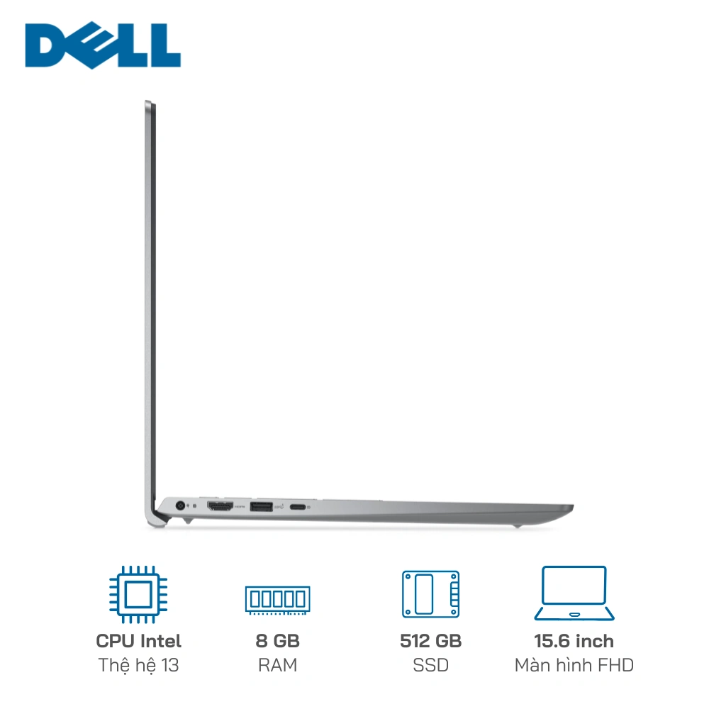 Laptop Dell Vostro 3530 I3-1305U/8GB/512GB/15.6" FHD EKB Black Free Dos — ảnh 4