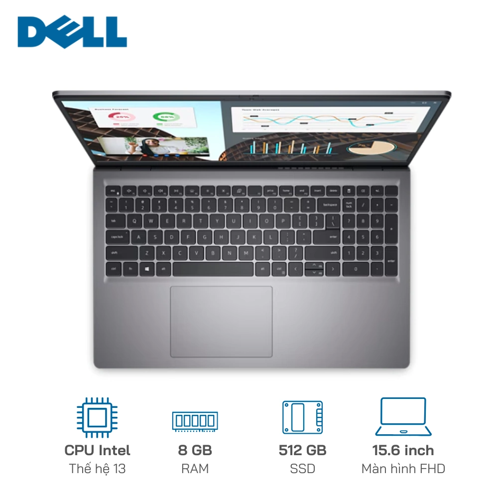 Laptop Dell Vostro 3530 I3 1305U/8GB/512GB/15.6" FHD EKB Black Free Dos