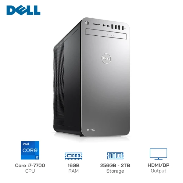 Máy bộ cũ Dell XPS 8920 Core i7-7700/16GB/256GB SSD + 2TB HDD/Xuất hình: VGA, DVI