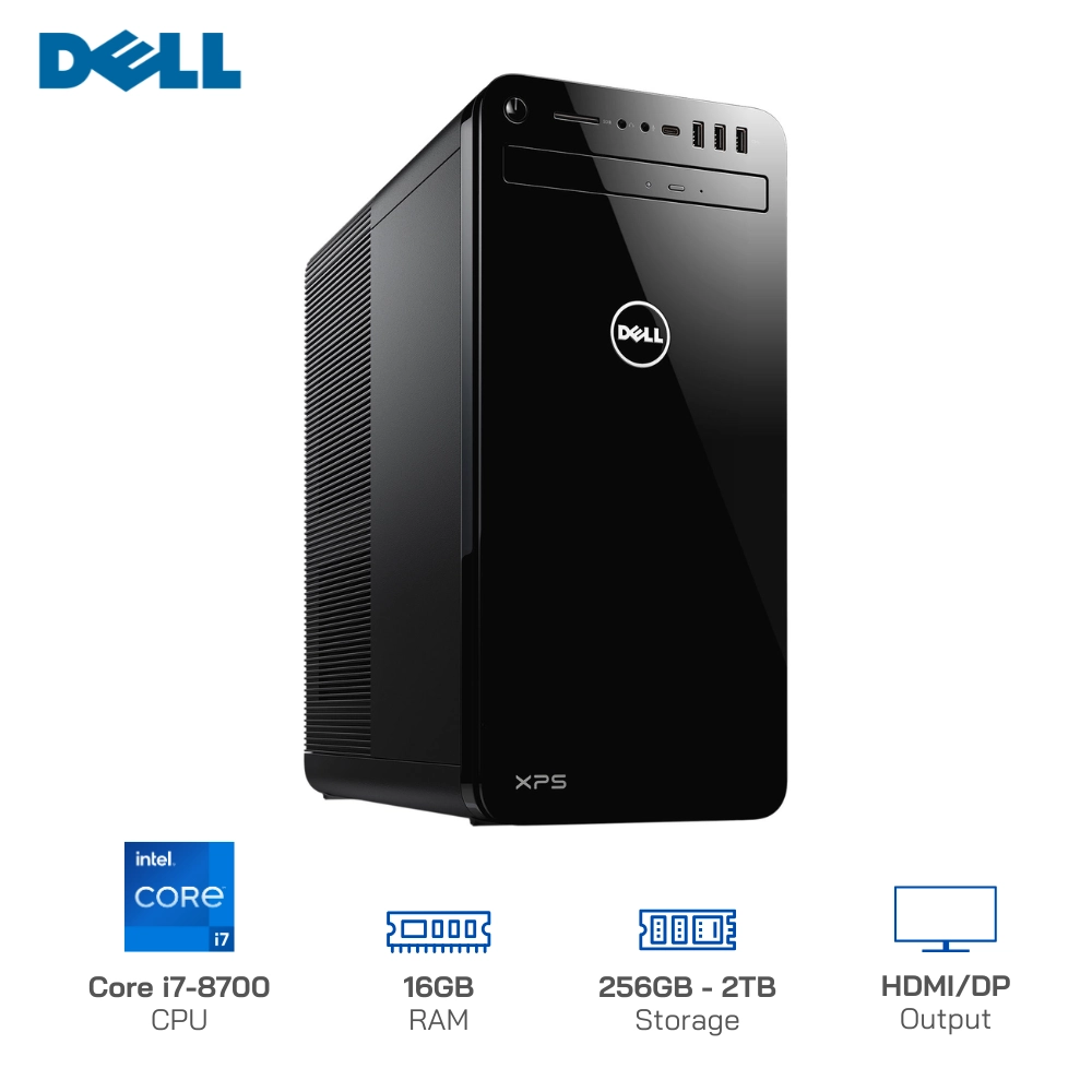 Máy bộ cũ Dell XPS 8930 Core i7-8700K/16GB/500GB SSD/Xuất hình: HDMI, DisplayPort