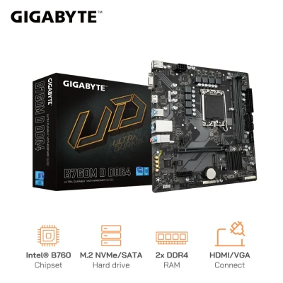 Mainboard Gigabyte B760M D DDR4 - Supports 14th/ 13th /12th