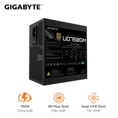 Nguồn GIGABYTE UD750GM - 750W Gold  - Công Suất Thực 90% - Full Modular