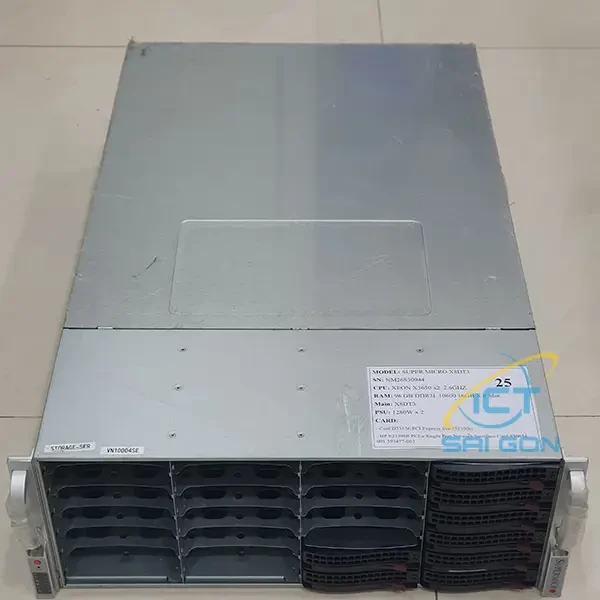 Thanh lý server cũ Supermicro X8DT3, CPU Xeon X5650, Ram 16GB, Nguồn 1280W