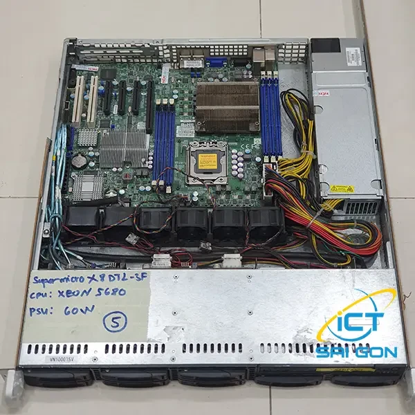 Thanh lý Server cũ Supermicro X8DTL-3F, Cpu Xeon 5860 (6C/12), Ram 16GB DDR3, Nguồn 600W, 2 cổng Lan, ( Không ổ cứng)