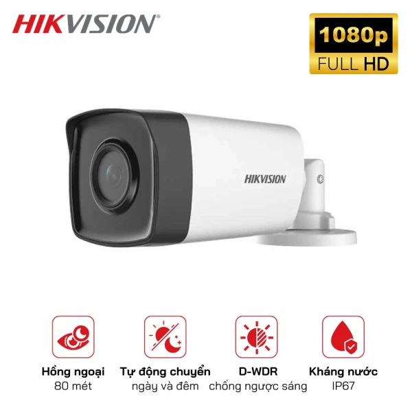 Camera HD-TVI HIKVISION DS-2CE17D0T-IT5 2MP IR 80M