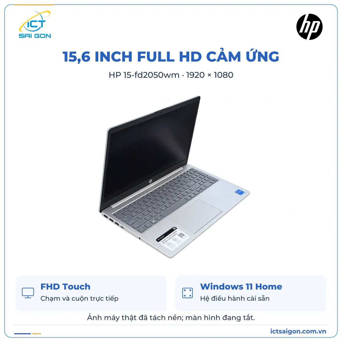 Laptop HP 15-fd2050wm – Core Ultra 5 225U, RAM 8GB DDR5, SSD 512GB, 15,6 inch FHD Touch, Windows 11 Home — ảnh 2