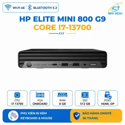 HP Elite Mini 800 G9 – Core i7-13700 / Core i5-14500, RAM 8GB, SSD 512GB