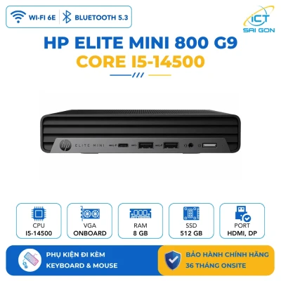 Mini HP Elite Mini 800 G9 Core  i7 13700, Ram 8GB, SSD 512GB, Wifi, 9H090PT