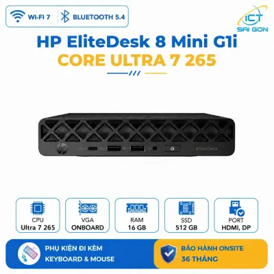 HP EliteDesk 8 Mini G1i – Core Ultra 7 265 / Core Ultra 5 235, RAM 16GB, SSD 512GB