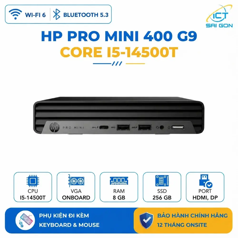 HP Pro Mini 400 G9 i5-14500T, RAM 8GB, SSD 256GB/512GB