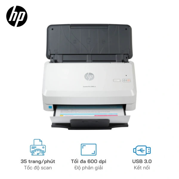 Máy Scanner HP 2000 S2 (6FW06A), Scan 35 trang/phút, Scan hai mặt 70 ảnh/phút, độ phân giải: 600 dpi