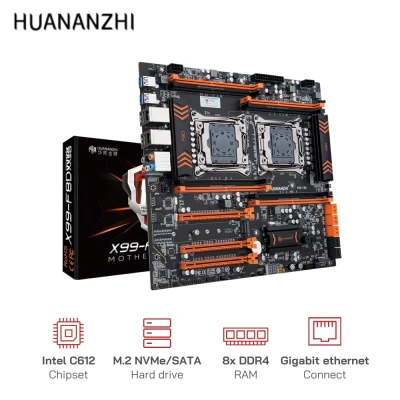 Mainboard Huananzhi X99-F8D - Support 2 CPU - Socket LGA2011-3 - NVME PCIE