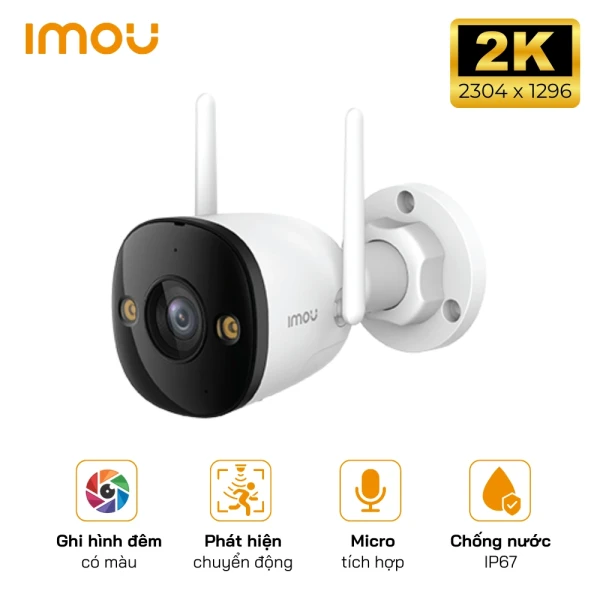 Camera wifi thân cố định ngoài trời Imou IPC-F32FP, FULL COLOR, Tích hợp mic, Tích hợp Wi-Fi 6