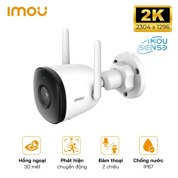 Camera Wifi thân cố định Ngoài Trời Imou IPC-S3DP-3M0WJ 3MP, Phát Hiện Con Người, Tầm Nhìn Đêm 30m, Chống Nước IP67