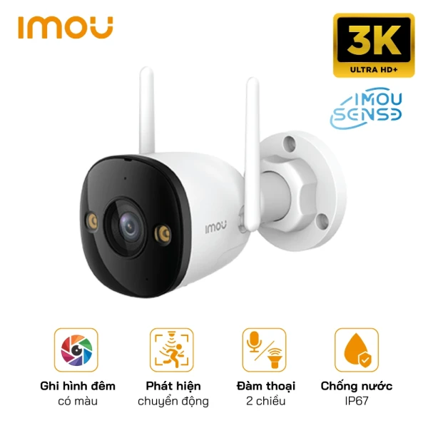 Camera Wifi thân cố định Ngoài Trời Imou IPC-S3EP-5M0WE 5MP, Phát Hiện Con Người, Tầm Nhìn Đêm 30m, Chống Nước IP67