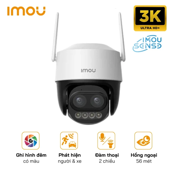 Camera Wifi Quay Quét iMOU IPC-S7DP-5M0WEZ 5MP Đàm Thoại 2 Chiều Công Nghệ AI