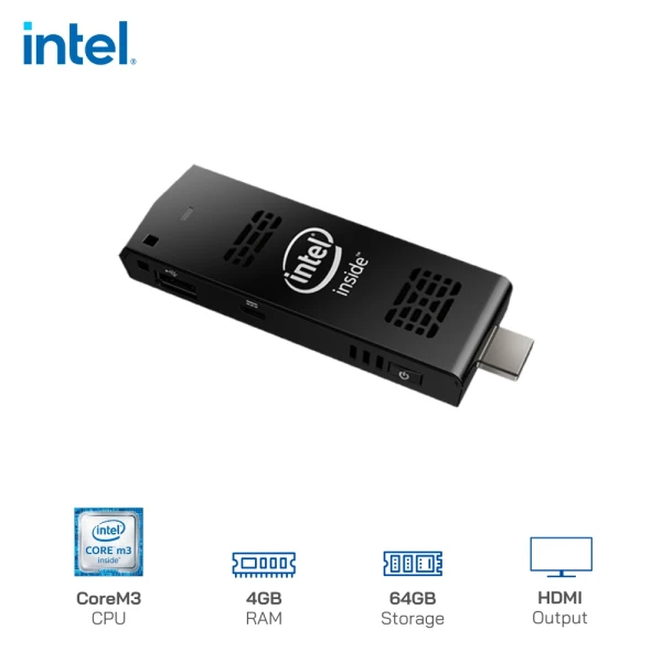 Máy tính mini Intel Computer Stick CoreM3/4GB/64GB/Xuất hình: HDMI