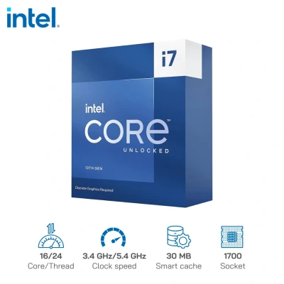 CPU Intel Core i7-13700K (16C/24T, 3.4 GHz Up to 5.4 GHz, 30MB, 1700) - Raptor Lake