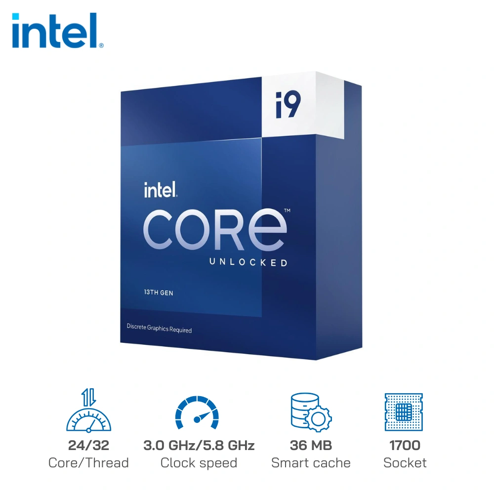 CPU Intel Core i9-13900KF (24C/32T, 3.0 GHz Up to 5.8 GHz, 36MB, 1700) - Raptor Lake