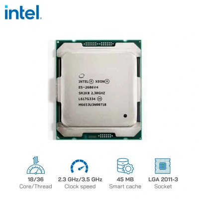CPU Intel Xeon E5-2686 v4 - 18 nhân, 36 luồng, 45MB Cache - Socket LGA 2011-3
