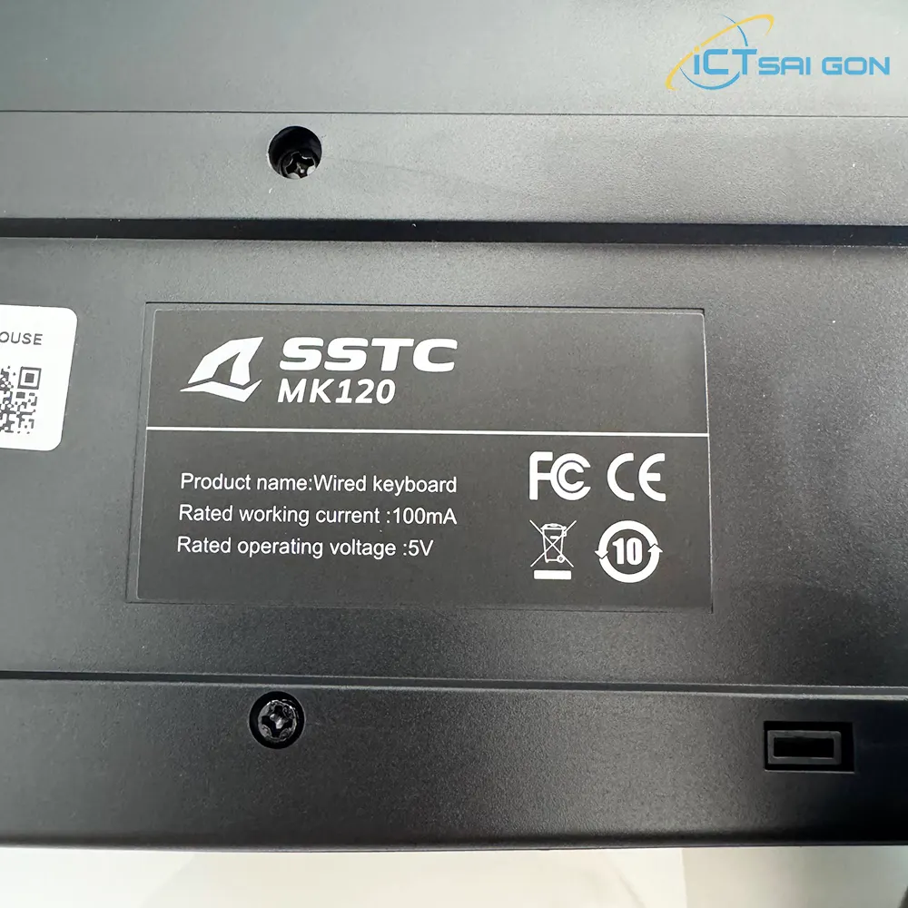 Combo bàn phím+chuột có dây SSTC MK120 Black (104 Key Full-size, Mouse 1000 DPI)