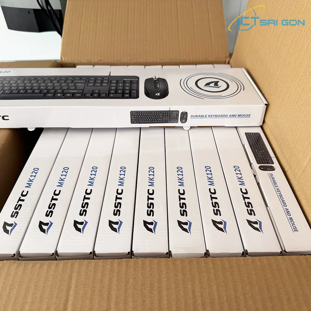 Combo bàn phím+chuột có dây SSTC MK120 Black (104 Key Full-size, Mouse 1000 DPI)