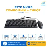 Combo bàn phím+chuột có dây SSTC MK120 Black (104 Key Full-size, Mouse 1000 DPI)