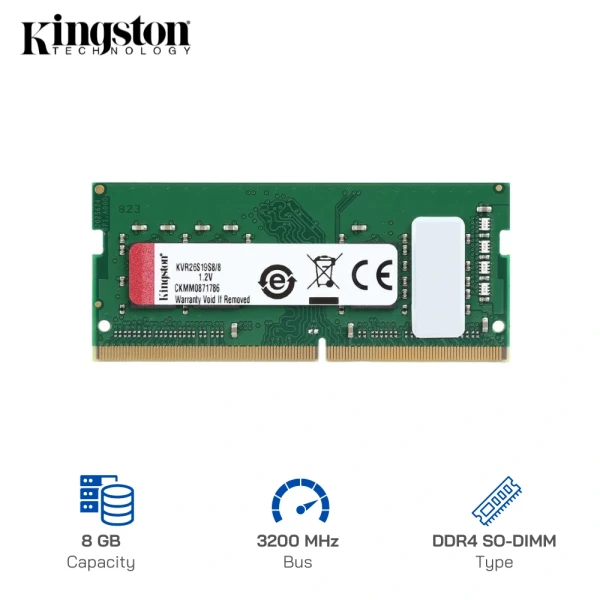 RAM Laptop Kingston 8GB DDR4 3200MHz 1.2V (KVR32S22S8/8)