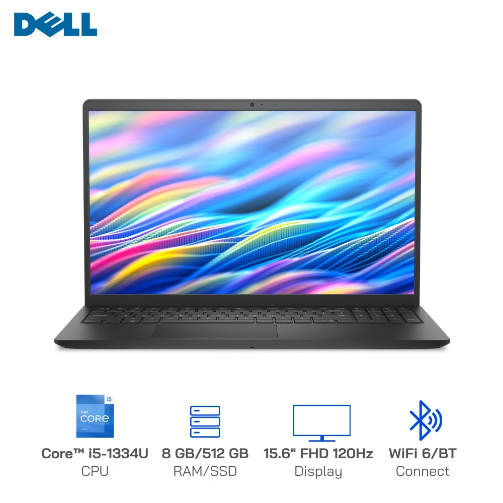 Laptop Dell 15 DC15250 Core™ i5-1334U/ Ram 8GB DDR4/ SSD 512GB NVMe/Màn hình cảm ứng 15.6" Win 11 Carbon Black
