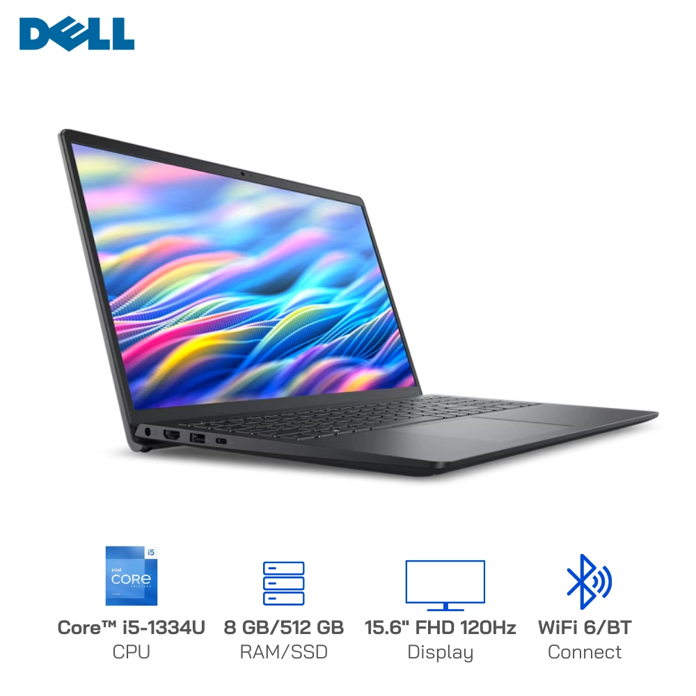 Laptop Dell 15 DC15250 Core™ i5-1334U/ Ram 8GB DDR4/ SSD 512GB NVMe/Màn hình cảm ứng 15.6" Win 11 Carbon Black