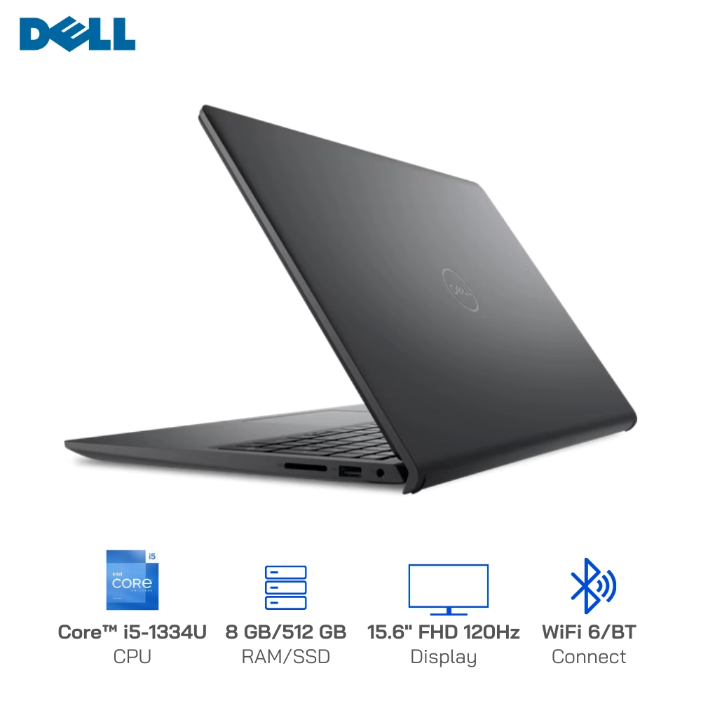 Laptop Dell 15 DC15250 Core™ i5-1334U/ Ram 8GB DDR4/ SSD 512GB NVMe/Màn hình cảm ứng 15.6" Win 11 Carbon Black
