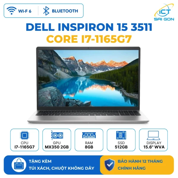 Laptop Dell Inspiron 15 3511 (i7-1165G7/RAM 8GB/512GB SSD/ Windows 11 + Office)