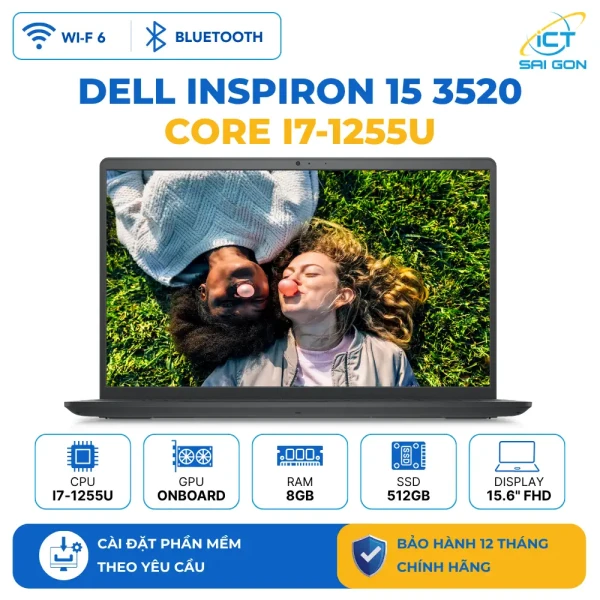 Laptop Dell Inspiron 15 3520 (Intel Core i7-1255U /Ram 8GB /SSD 512GB /W11 /15.6″ FHD+) 71003262