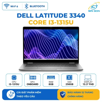 Laptop Dell Latitude 3340 Core i3-1315U/ Ram 8GB/ SSD 256GB/ Màn hình 13.3" FHD/ Windows 11 Pro Titan Gray