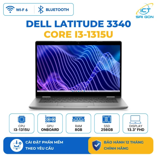 Laptop Dell Latitude 3340 Core i3-1315U/ Ram 8GB/ SSD 256GB/ Màn hình 13.3" FHD/ Windows 11 Pro Titan Gray