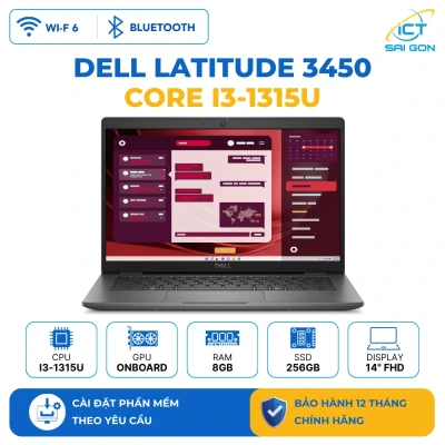 Laptop Dell Latitude 3450 Core i3-1315U/ Ram 8GB/ SSD 256GB/ Màn hình 14" FHD/ Backlist Copilot Hotkey