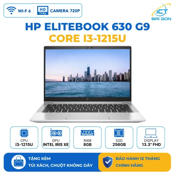 Laptop HP Elitebook 630 G9 6M140PA (Intel Core i3-1215U /8GB /256GB SSD /13.3″ FHD /1.28kg)