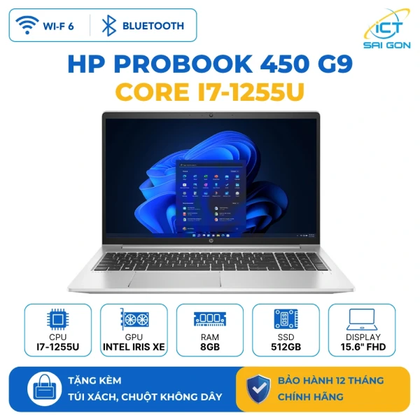 Laptop HP ProBook 450 G9 6M0Z8PA (Intel Core i7-1255U /8GB /512GB SSD /15.6″ FHD /1.7kg)